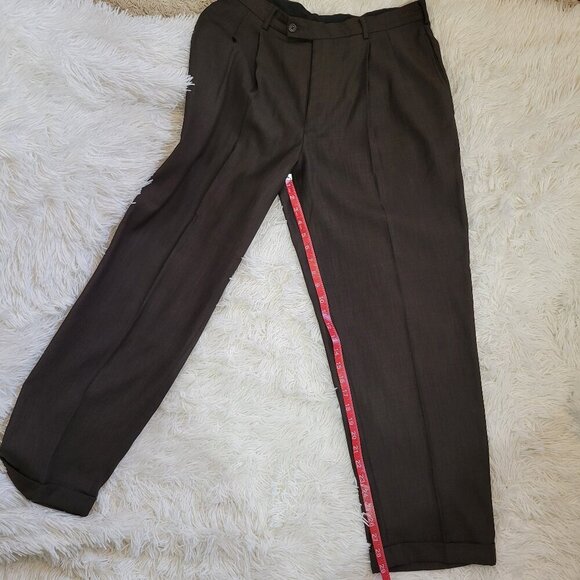 jf j.ferrar Men Brown Dress Pants Slacks 34 X 30 Business Casual Office Church - Picture 5 of 7